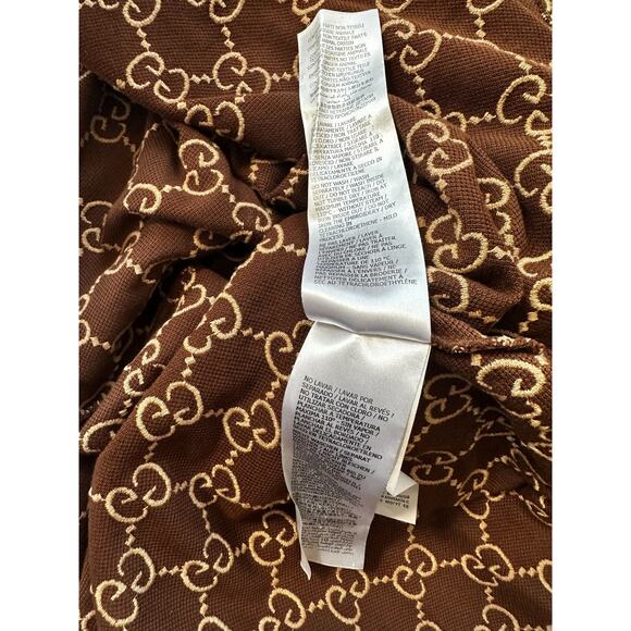 Gucci Brown & Tan GG Monogram Polo T-Shirt - Picture 5 of 7